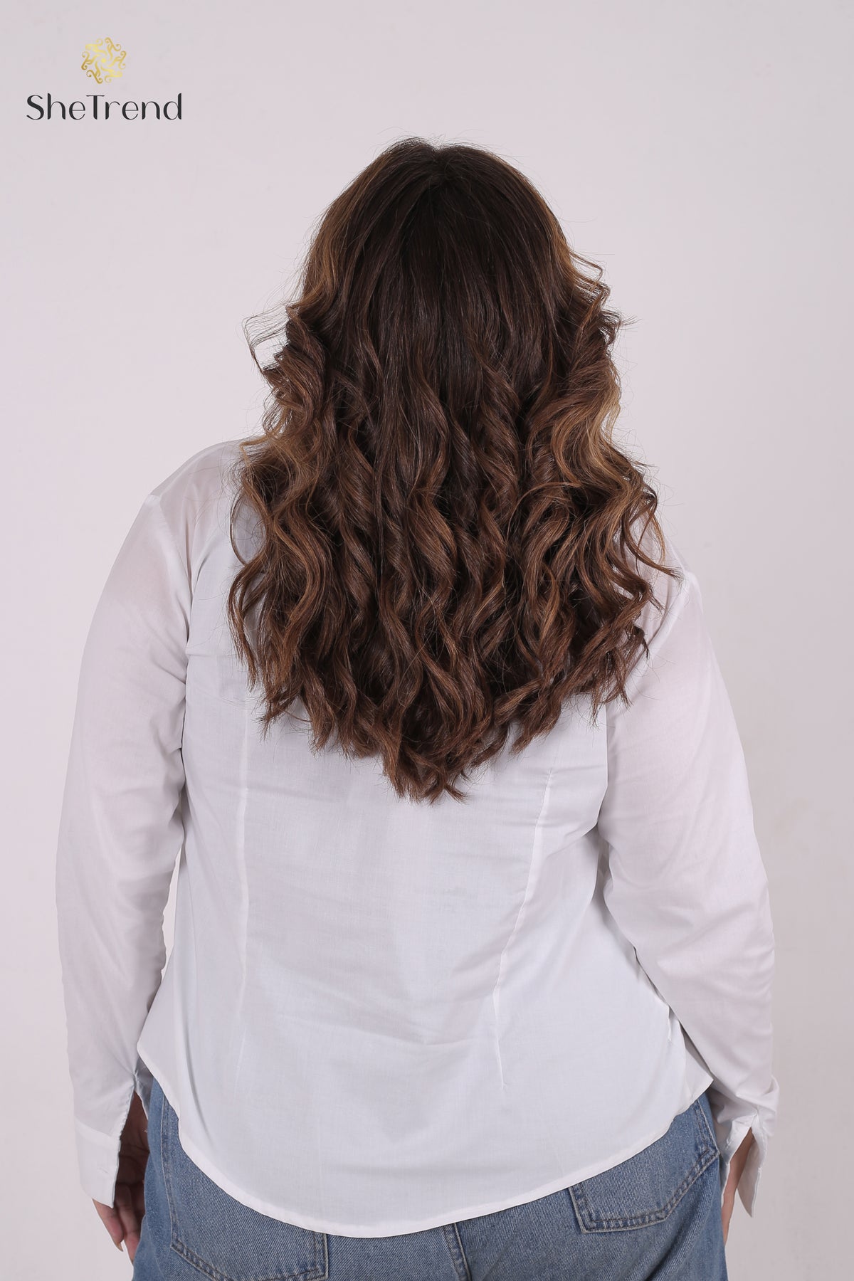 White Cotton Long-Sleeve chemise