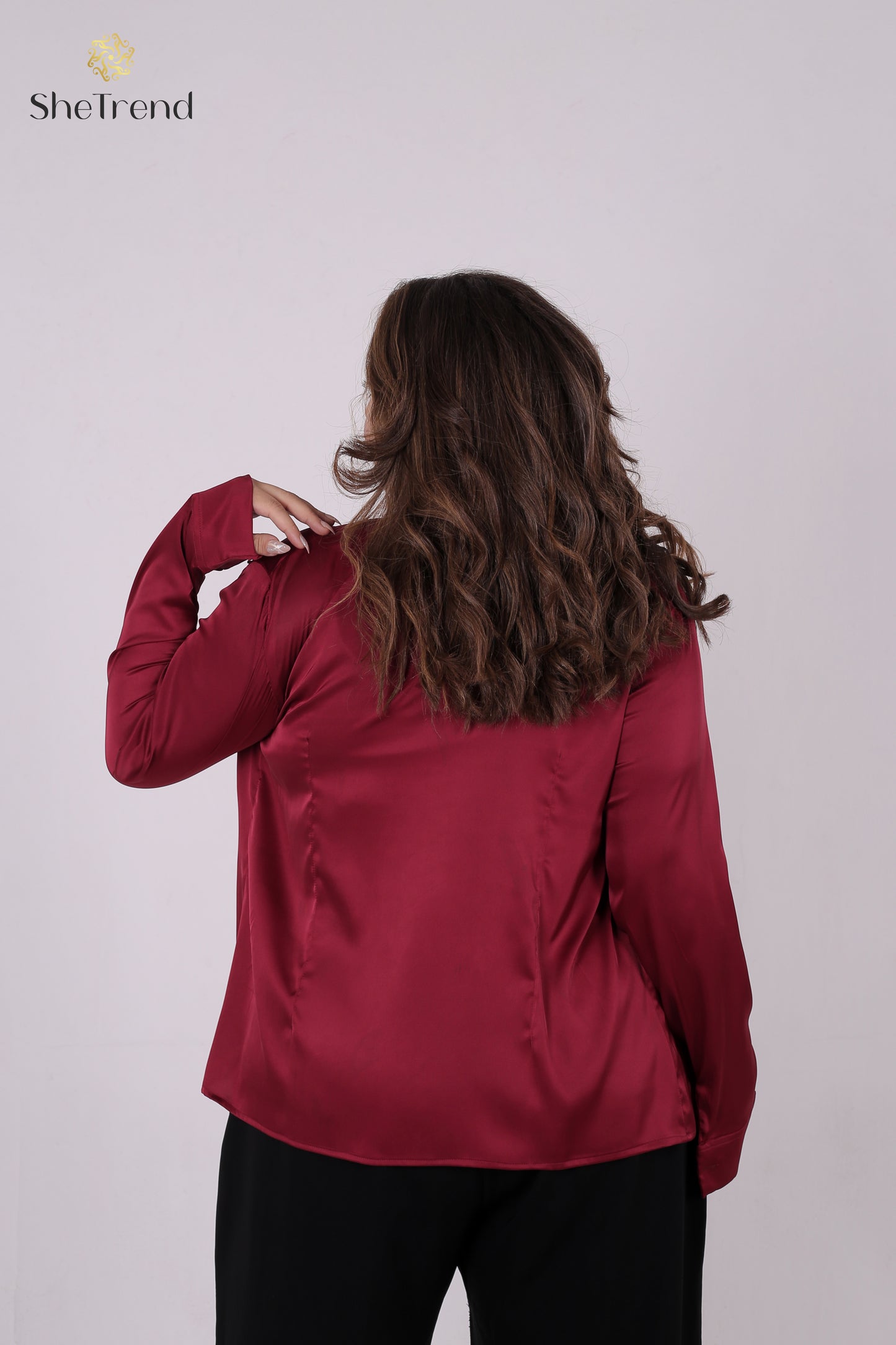 Imported Burgundy Satin Silk Chemise