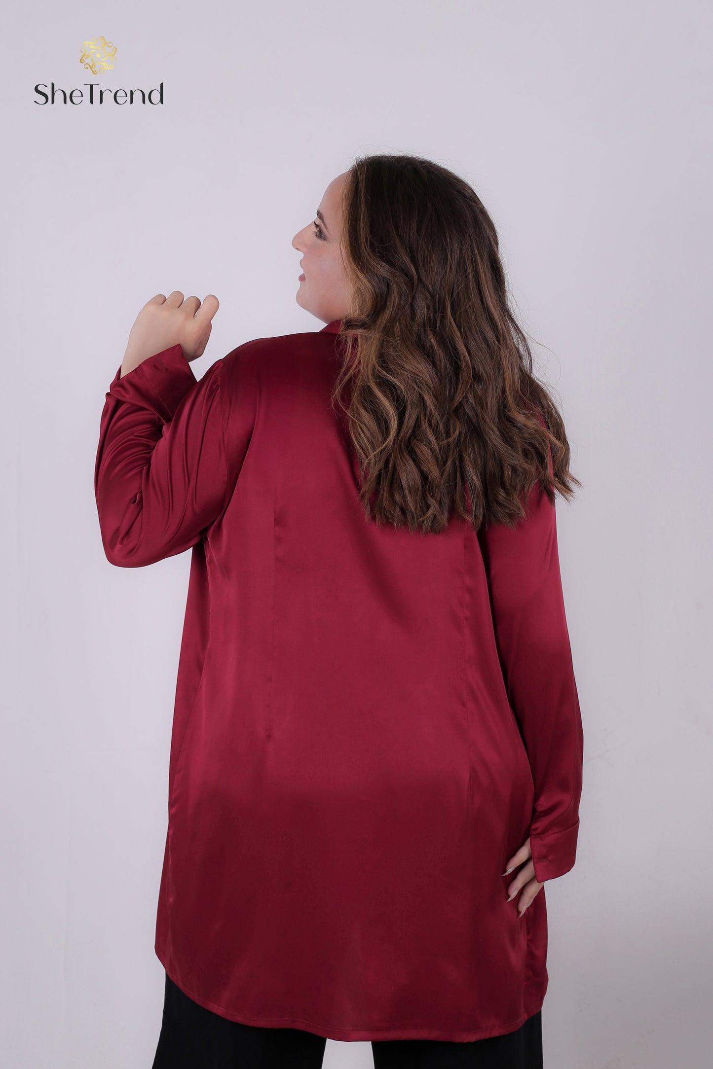 Imported Burgundy Long Satin Silk Chemise