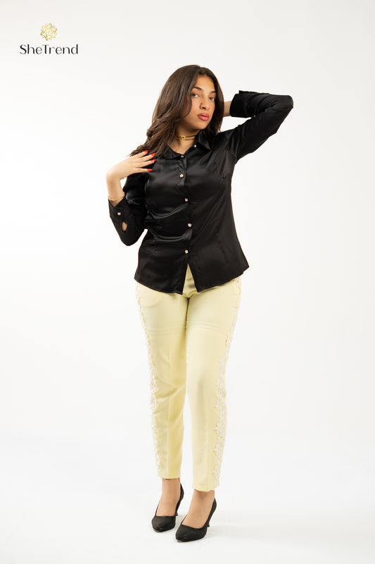 Black Satin Silk Chemise