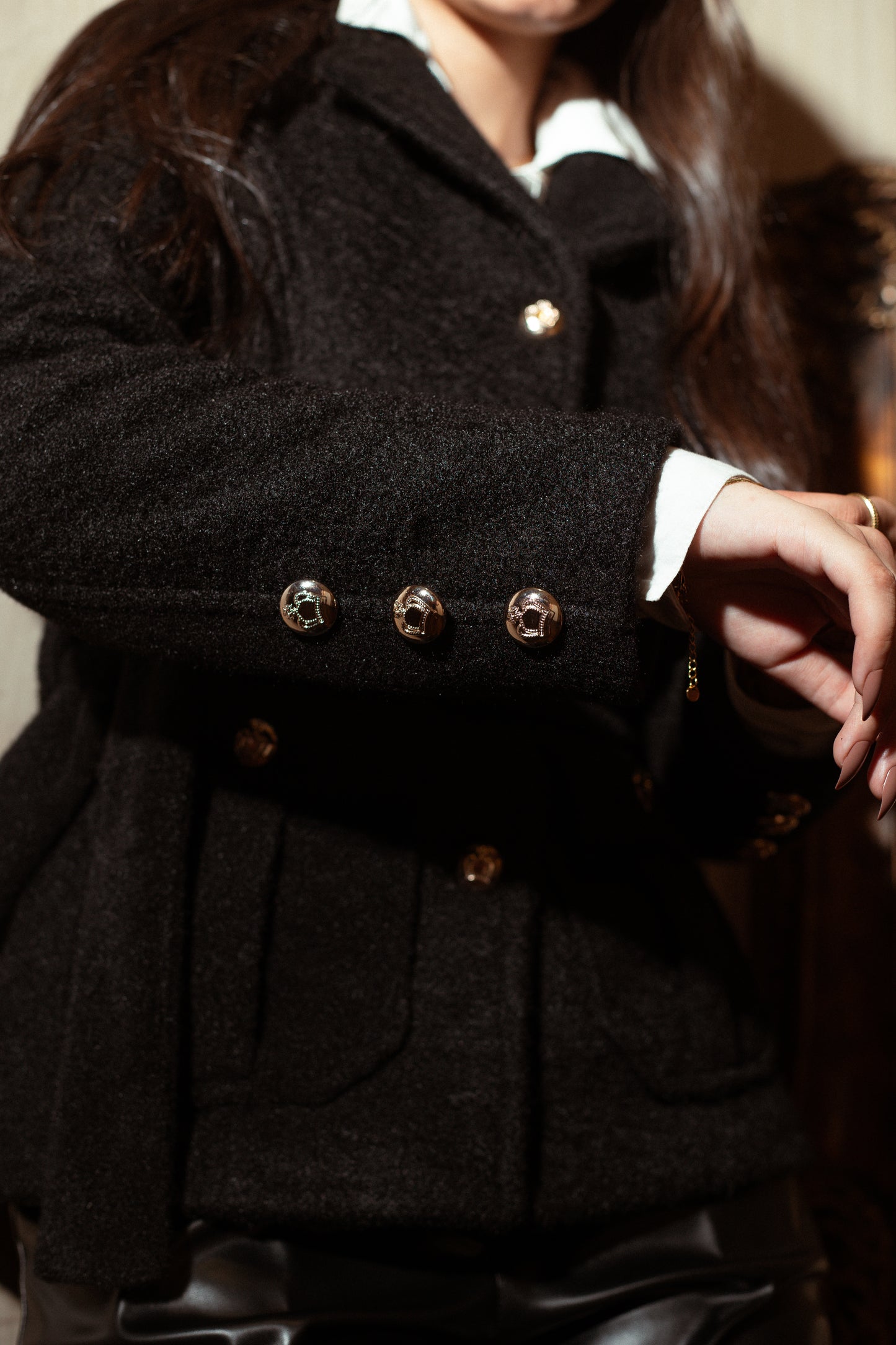 Imoported wool jacket - Black