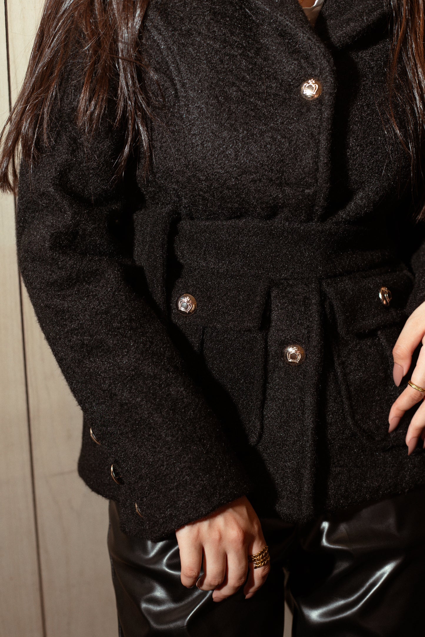 Imoported wool jacket - Black