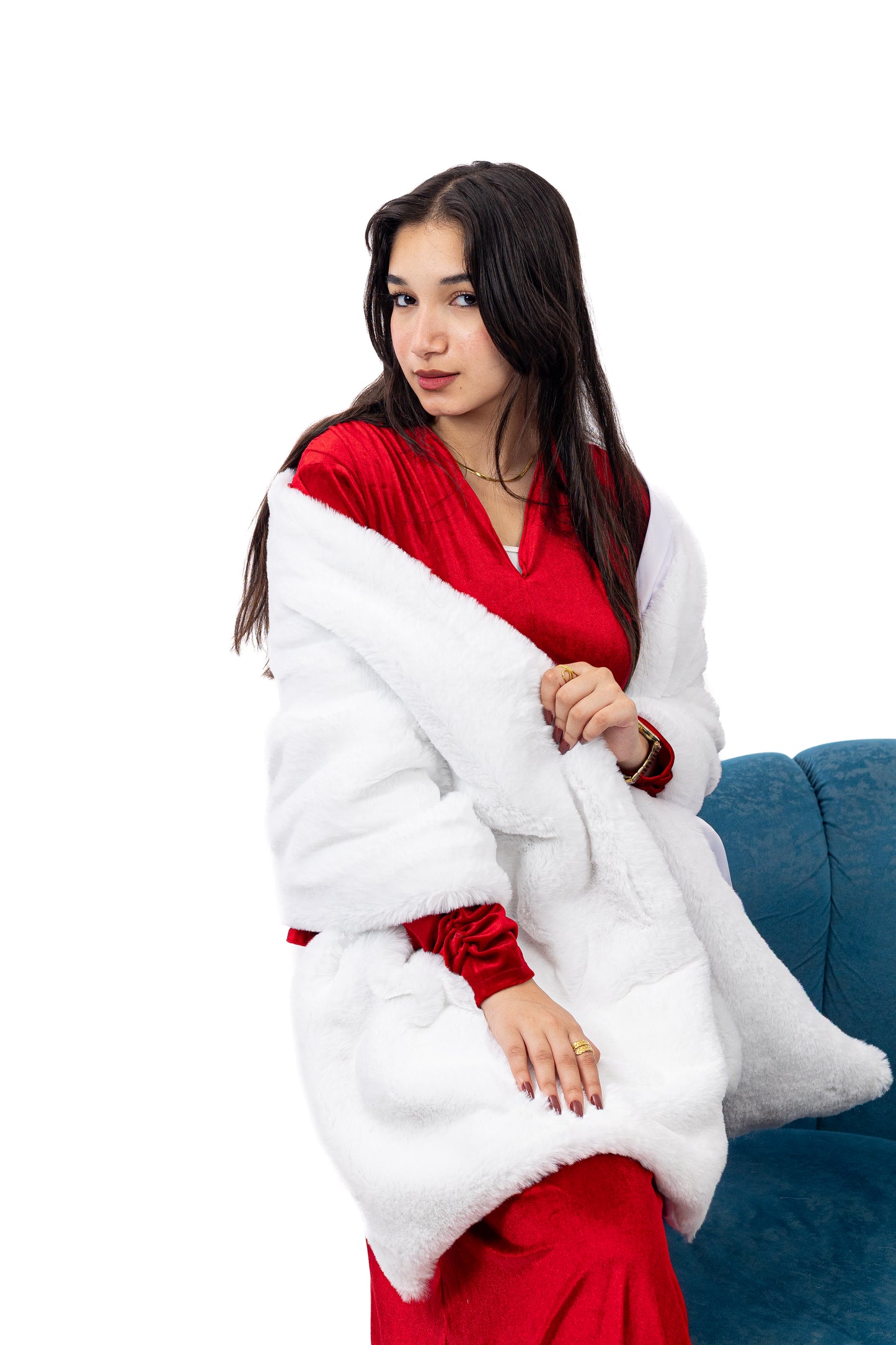 White Faux Mamies Fur Shawl