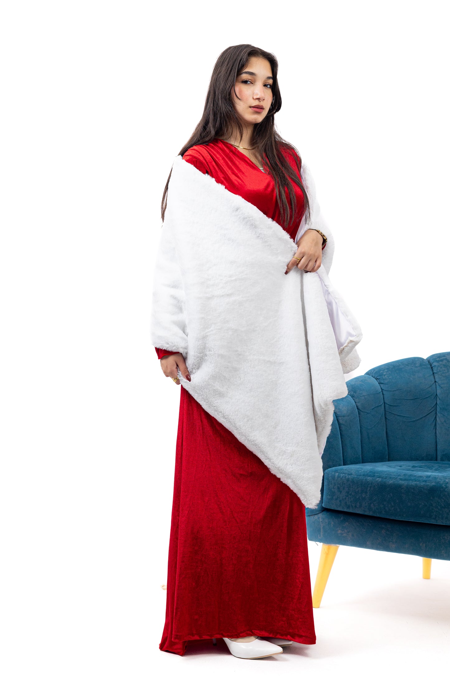 White Faux Mamies Fur Shawl