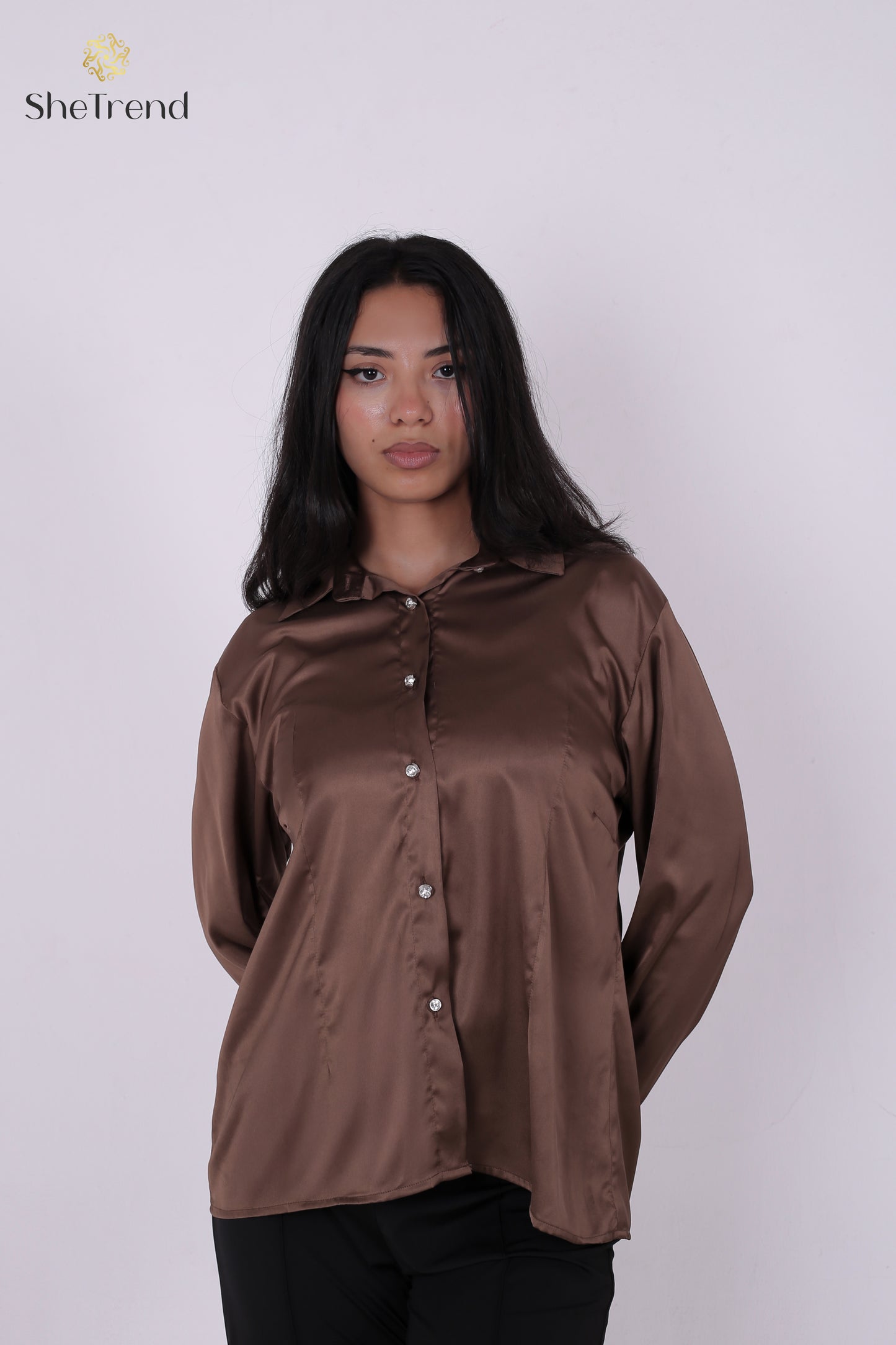 Imported Chocolate Brown Satin Silk Chemise