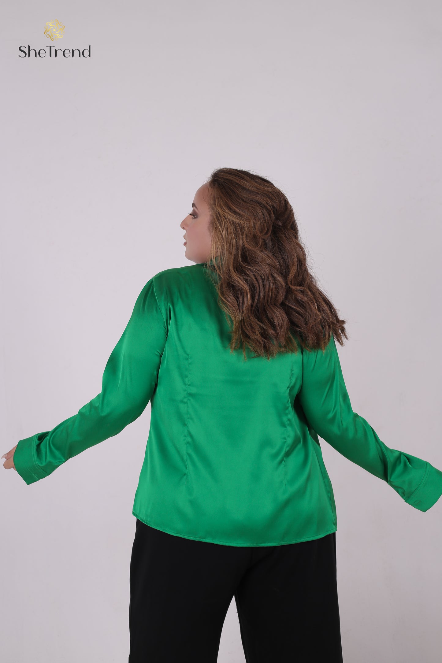 Imported Rotana Green Satin Silk Chemise