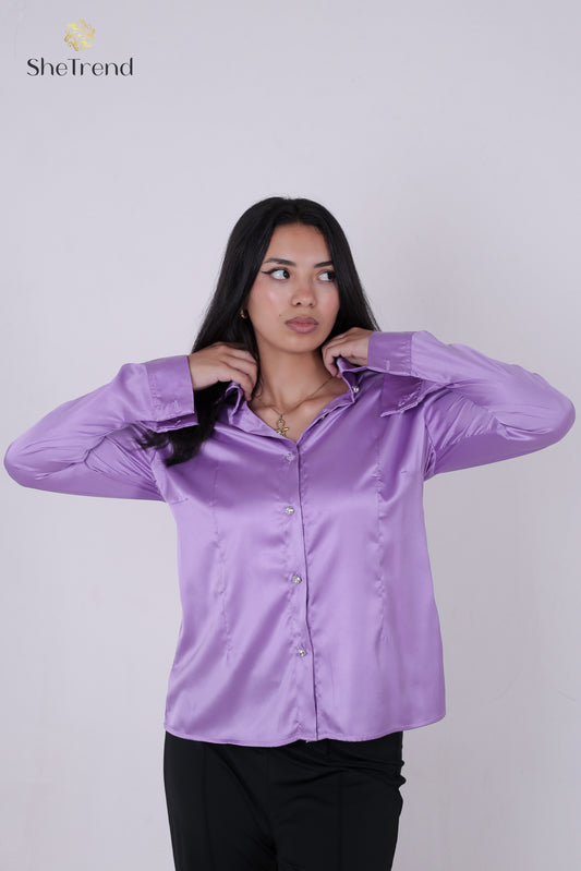 Imported Purple Satin Silk Chemise