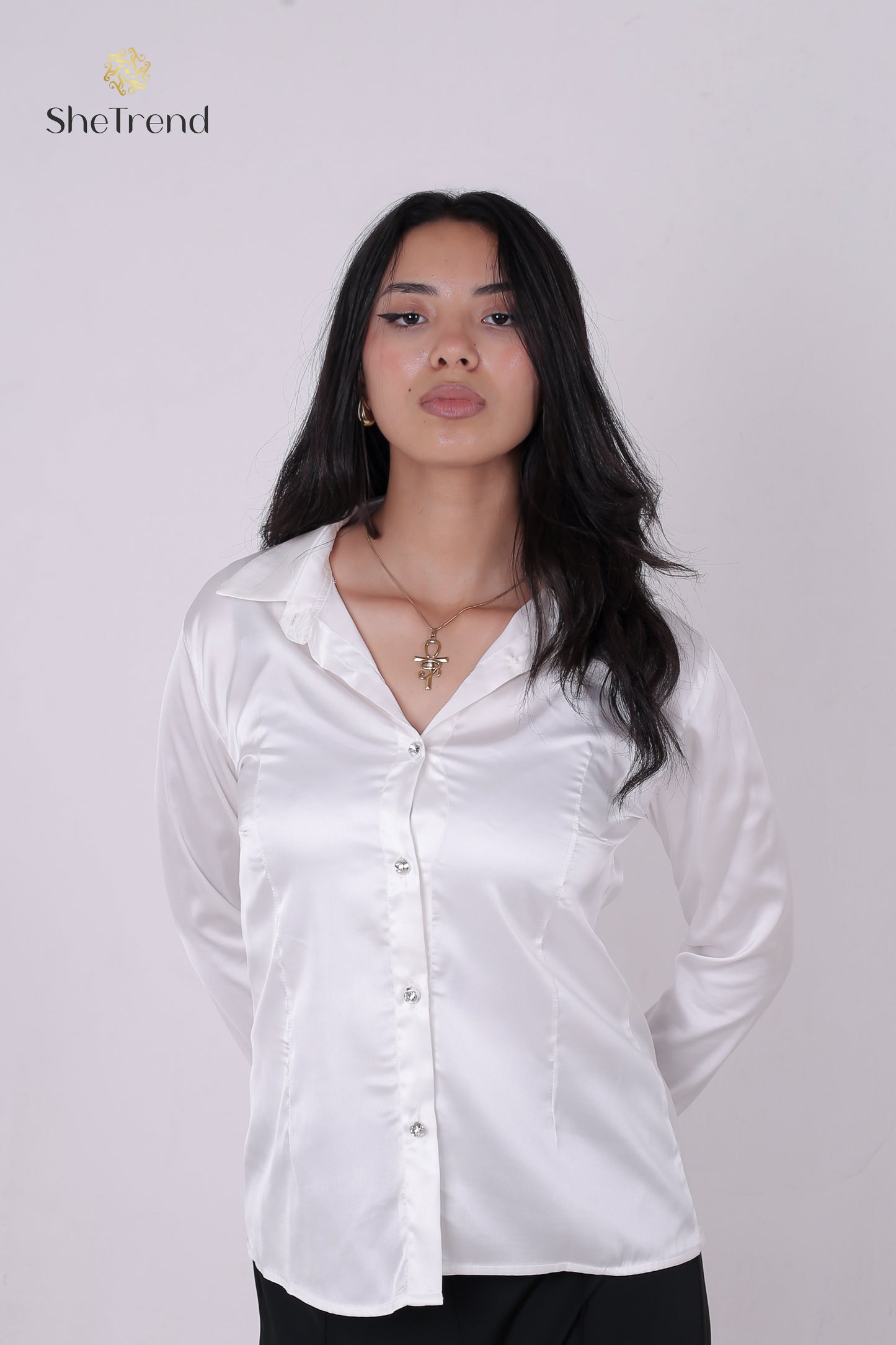 Imported White Satin Silk Chemise