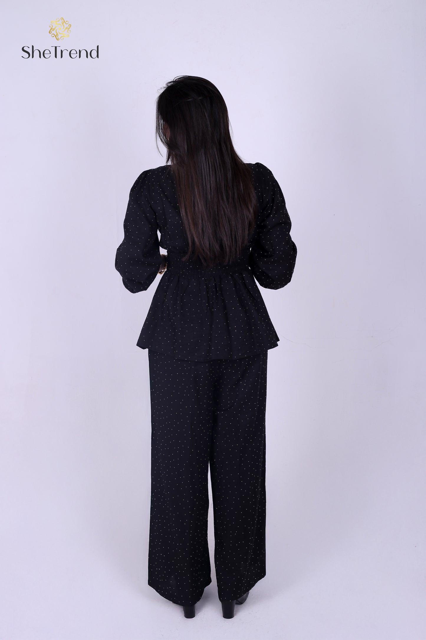 سوت كتان سوارية مستورد إسود